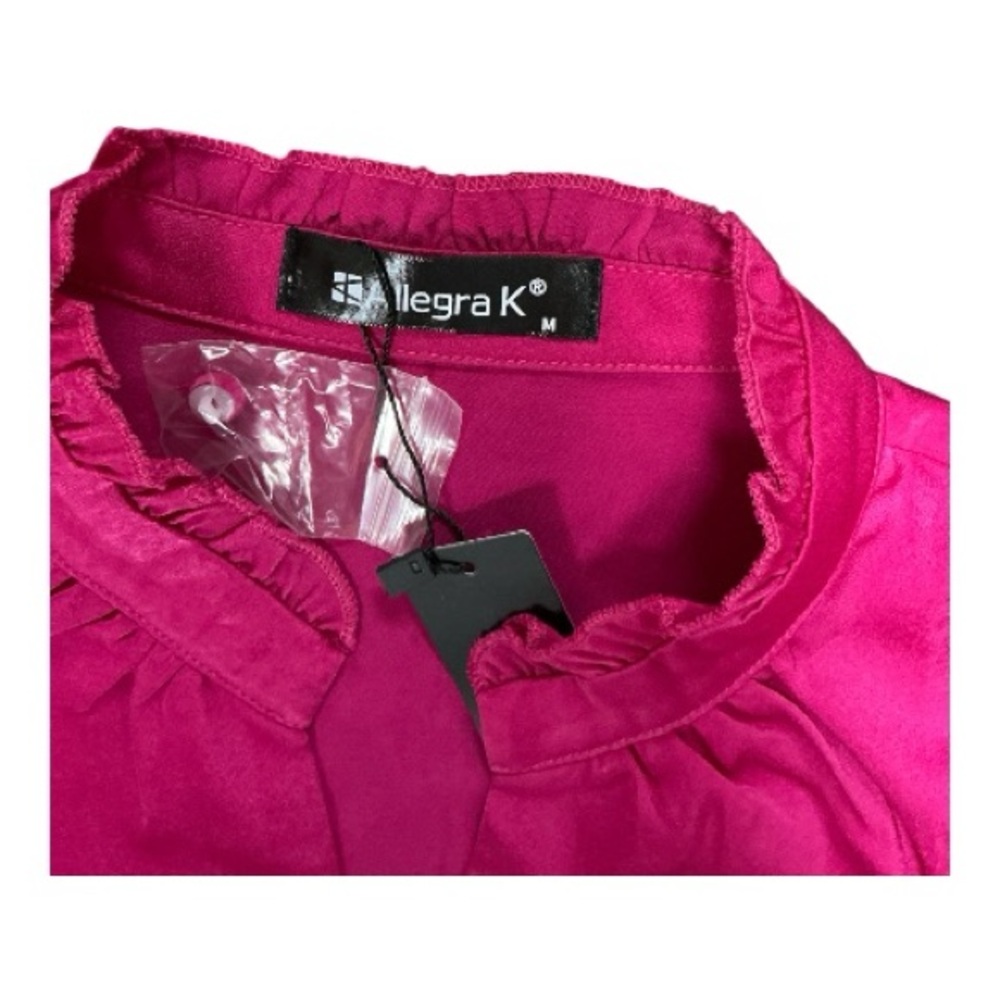 Allegra K - NWT - Fuchsia Satin Blouse - Picture 2 of 3